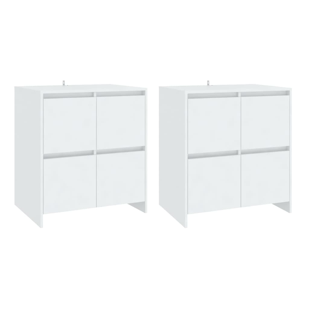 Buffets 2 pcs Blanc 70x41x75 cm Bois d'ingénierie - XIOS
