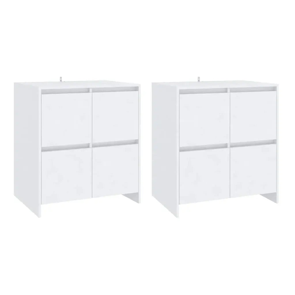Buffets 2 pcs Blanc 70x41x75 cm Bois d’ingénierie - XIOS