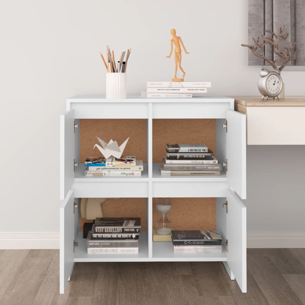 Buffets 2 pcs Blanc 70x41x75 cm Bois d'ingénierie - XIOS