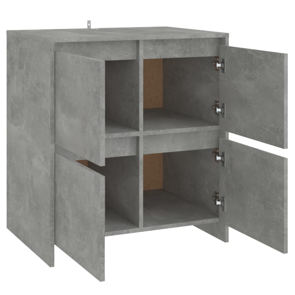 Buffets 2 pcs Gris béton 70x41x75 cm Bois d'ingénierie - XIOS