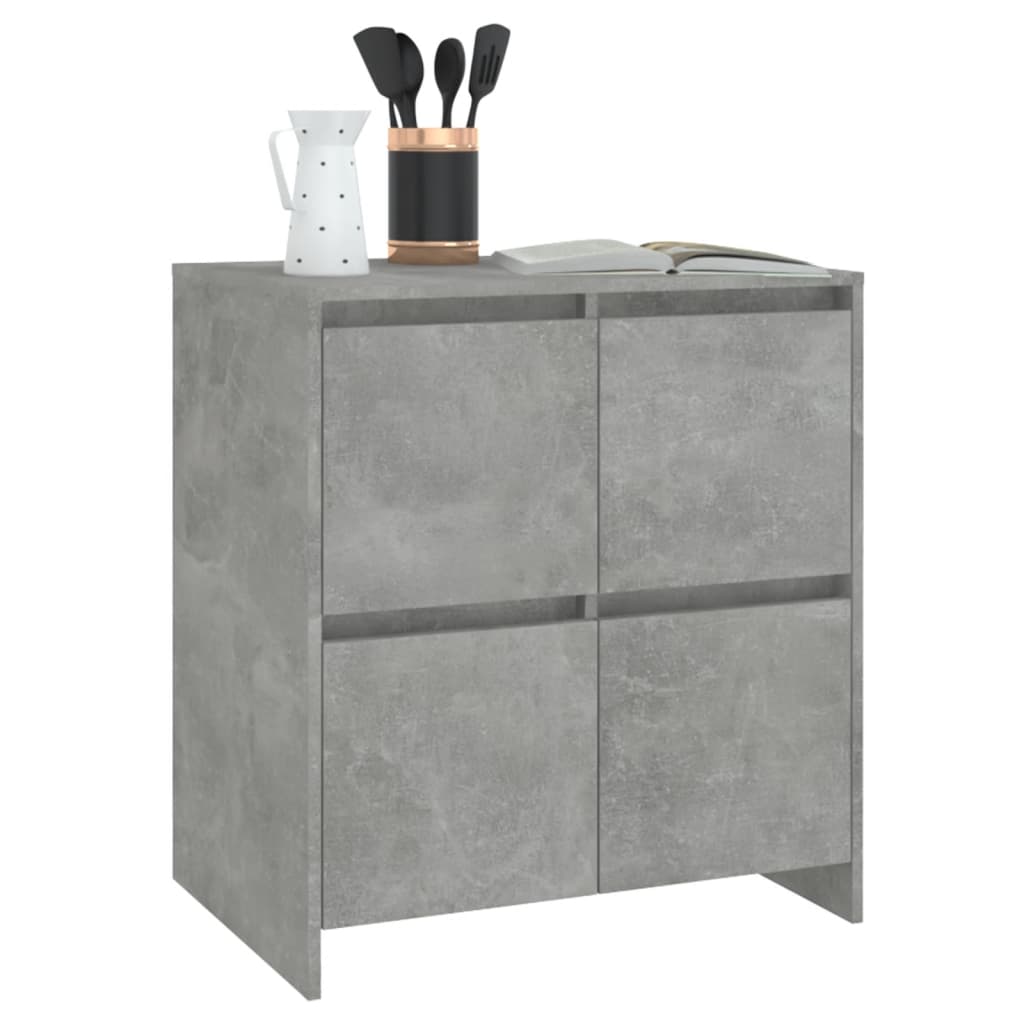 Buffets 2 pcs Gris béton 70x41x75 cm Bois d'ingénierie - XIOS