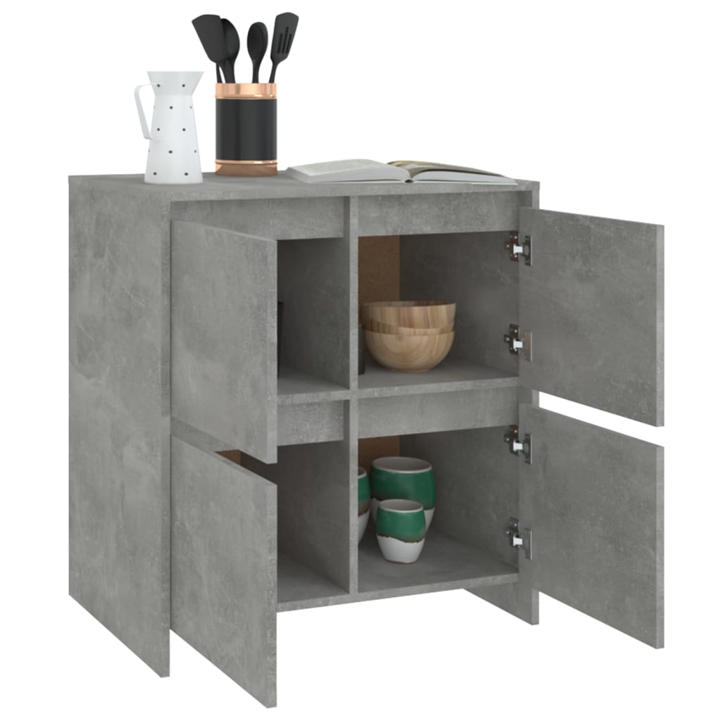 Buffets 2 pcs Gris béton 70x41x75 cm Bois d'ingénierie - XIOS