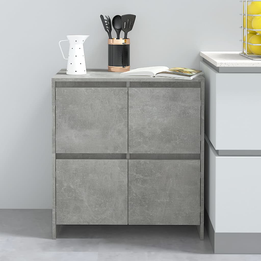 Buffets 2 pcs Gris béton 70x41x75 cm Bois d'ingénierie - XIOS