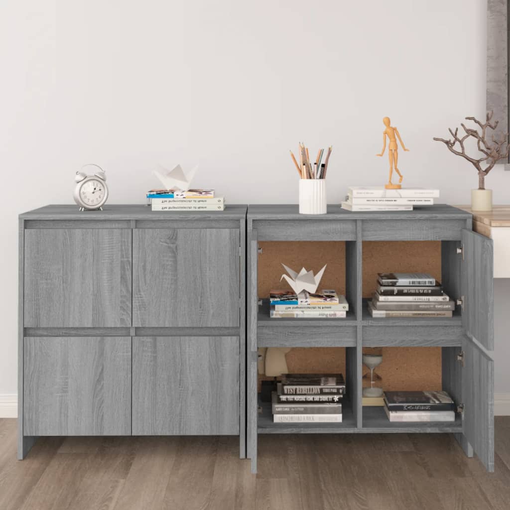 Buffets 2 pcs Sonoma gris 70x41x75 cm Bois d'ingénierie - XIOS