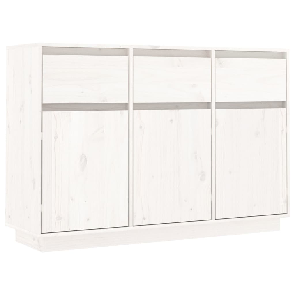 Buffet blanc 110x34x75 cm bois massif de pin - XIOS