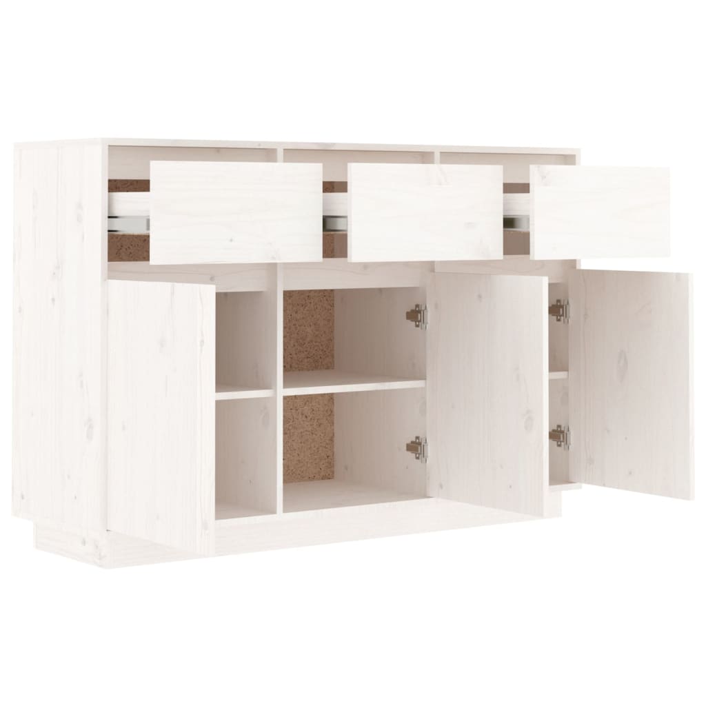 Buffet blanc 110x34x75 cm bois massif de pin - XIOS