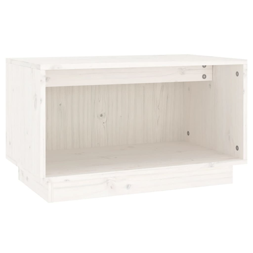 Meuble TV Blanc 60x35x35 cm Bois de pin massif - XIOS