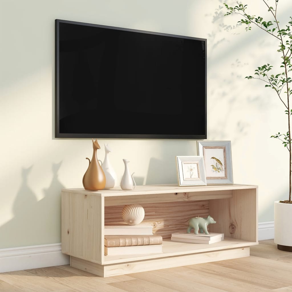 Meuble TV 90x35x35 cm Bois de pin massif - XIOS