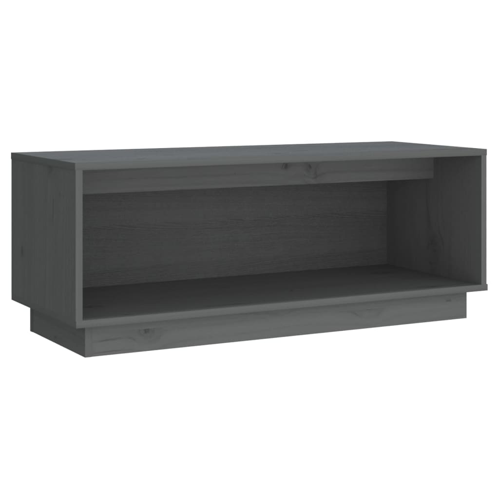 Meuble TV Gris 90x35x35 cm Bois de pin massif - XIOS
