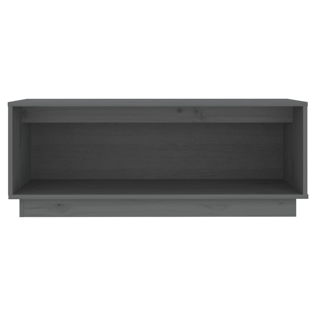 Meuble TV Gris 90x35x35 cm Bois de pin massif - XIOS