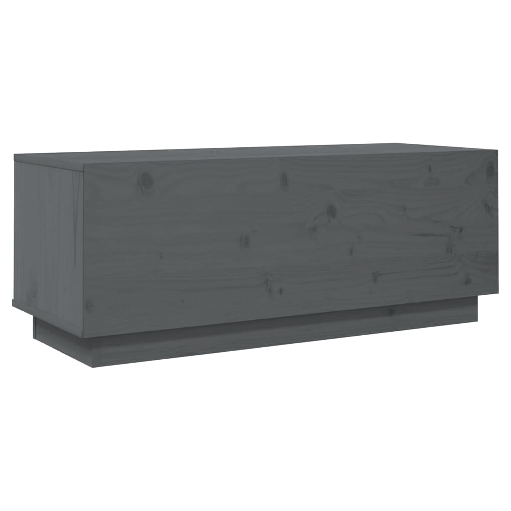 Meuble TV Gris 90x35x35 cm Bois de pin massif - XIOS