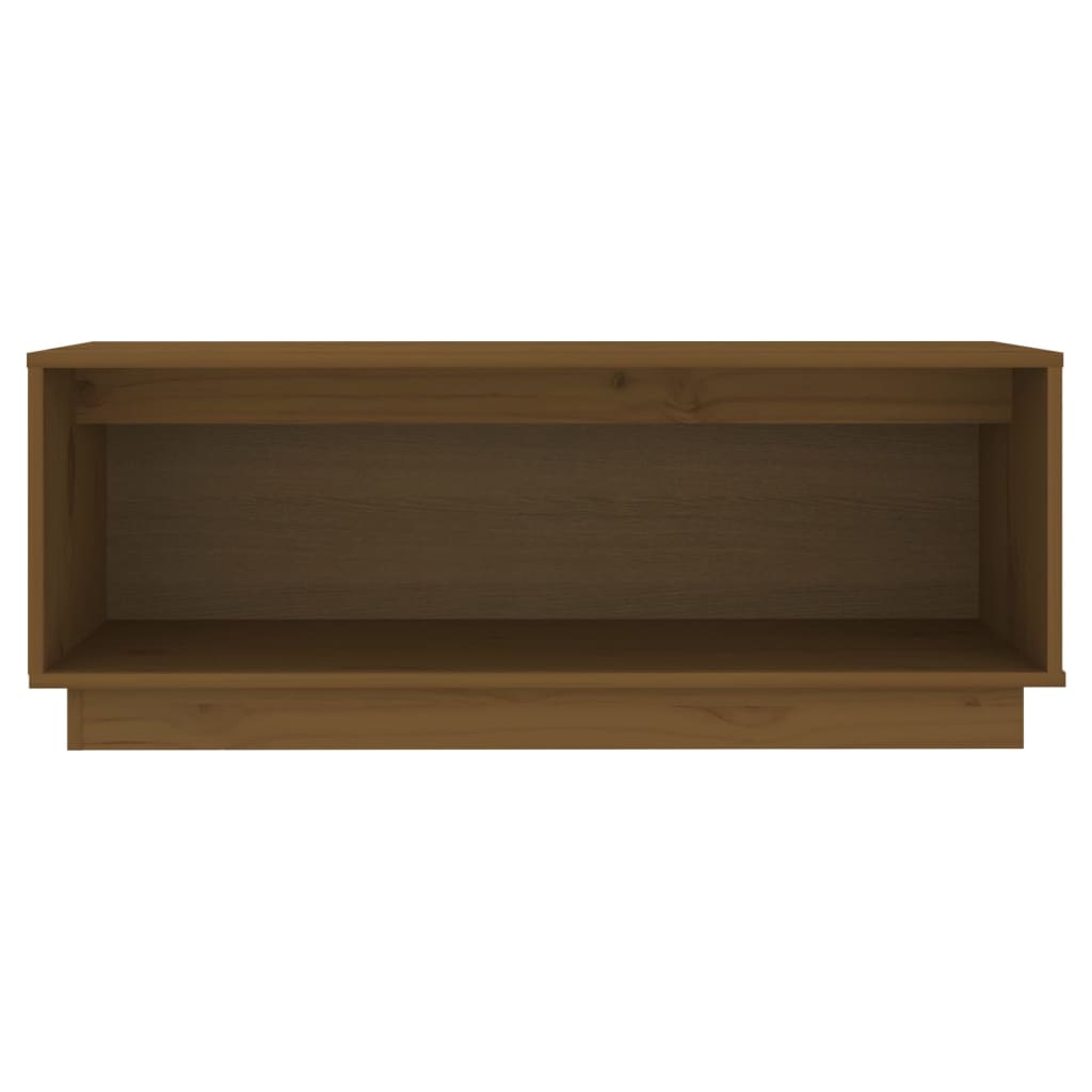 Meuble TV Marron miel 90x35x35 cm Bois de pin massif - XIOS
