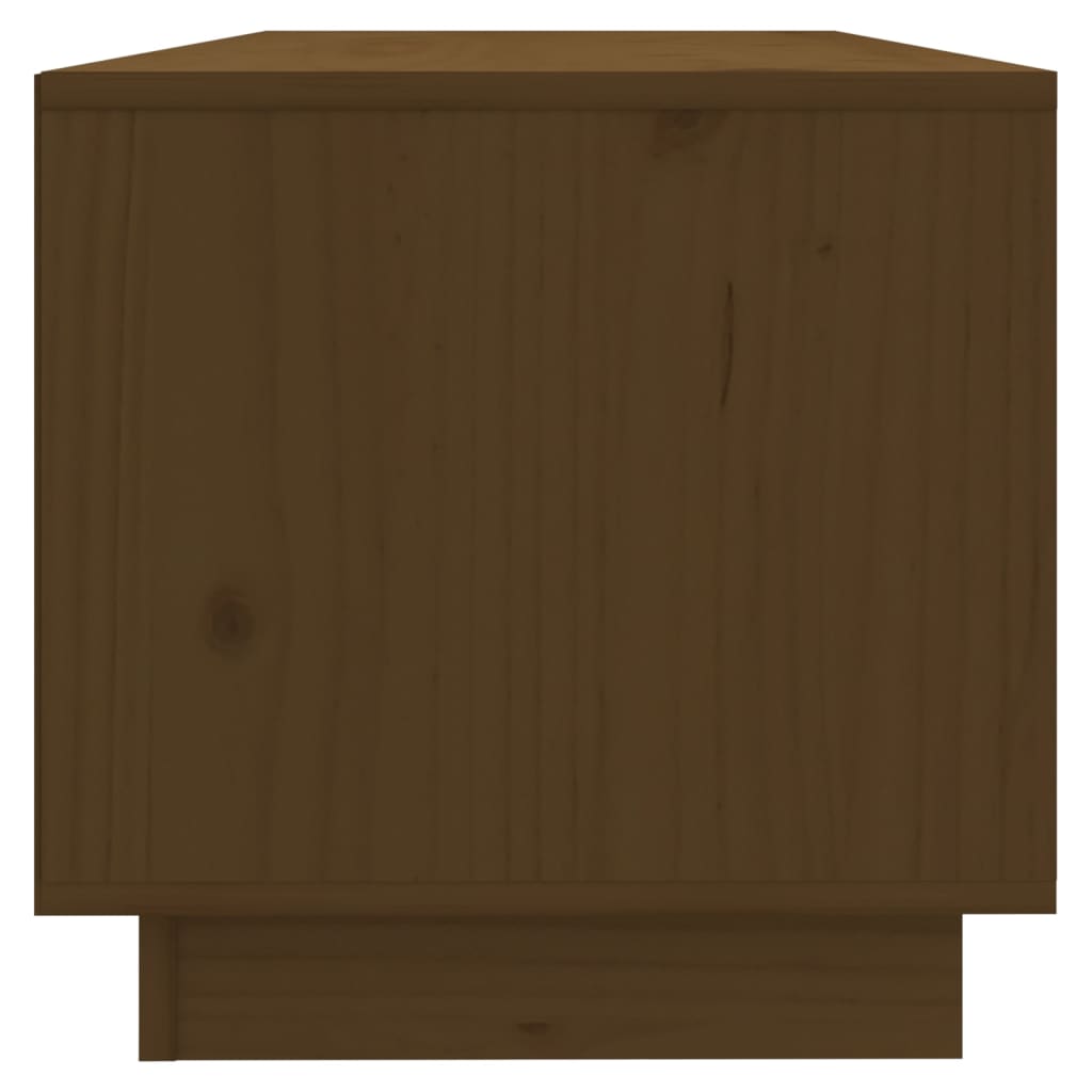 Meuble TV Marron miel 90x35x35 cm Bois de pin massif - XIOS