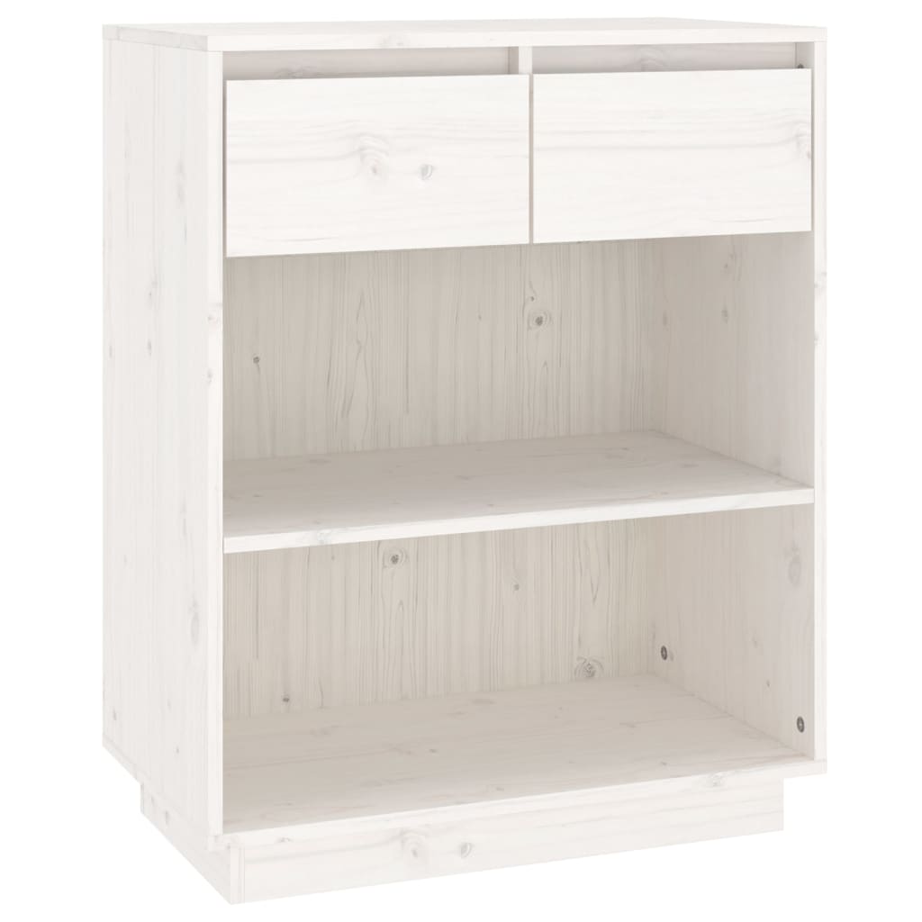 Armoire console Blanc 60x34x75 cm Bois de pin solide - XIOS