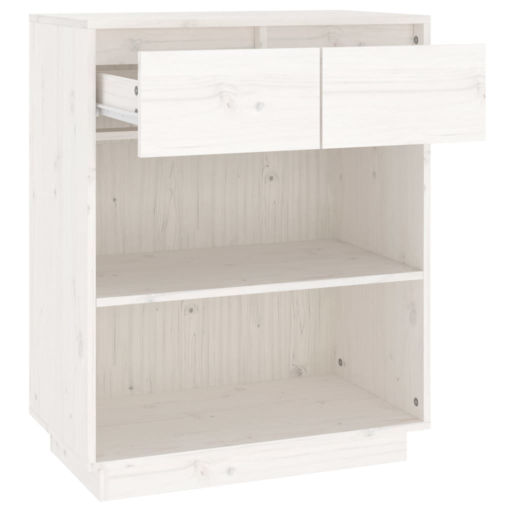 Armoire console Blanc 60x34x75 cm Bois de pin solide - XIOS