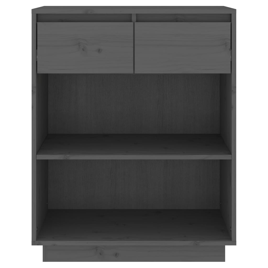 Armoire console Gris 60x34x75 cm Bois de pin solide - XIOS