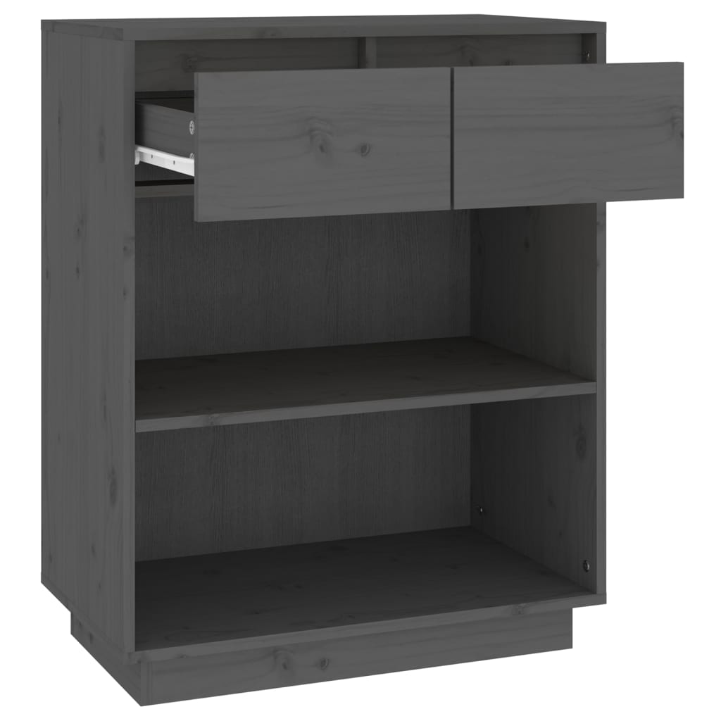 Armoire console Gris 60x34x75 cm Bois de pin solide - XIOS