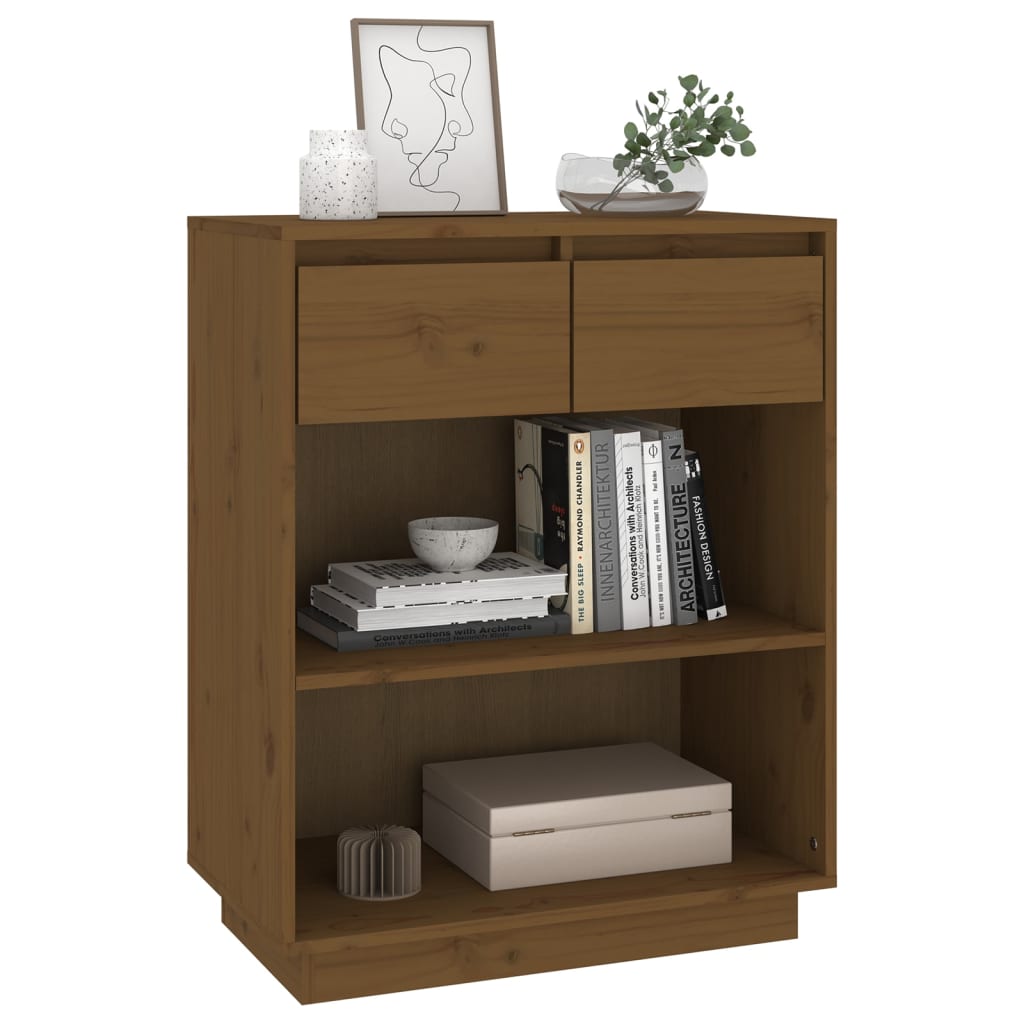 Armoire console Marron miel 60x34x75 cm Bois de pin solide - XIOS