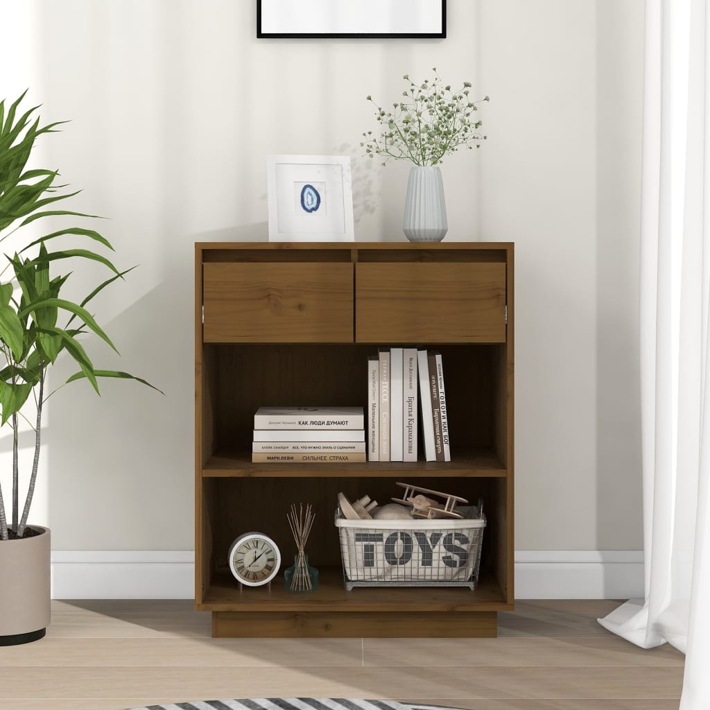 Armoire console Marron miel 60x34x75 cm Bois de pin solide - XIOS