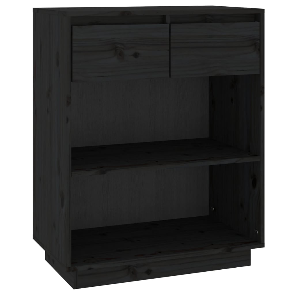 Armoire console Noir 60x34x75 cm Bois de pin solide - XIOS