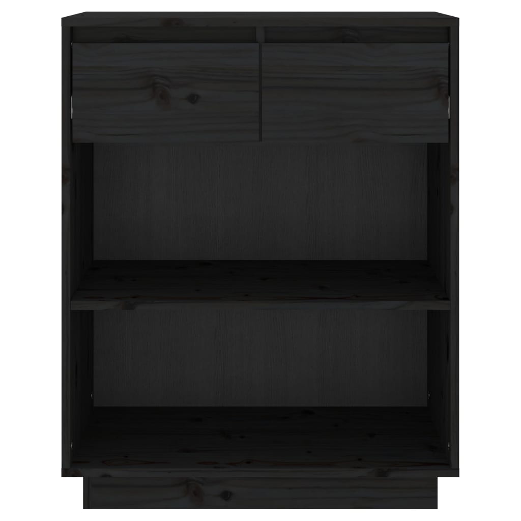 Armoire console Noir 60x34x75 cm Bois de pin solide - XIOS