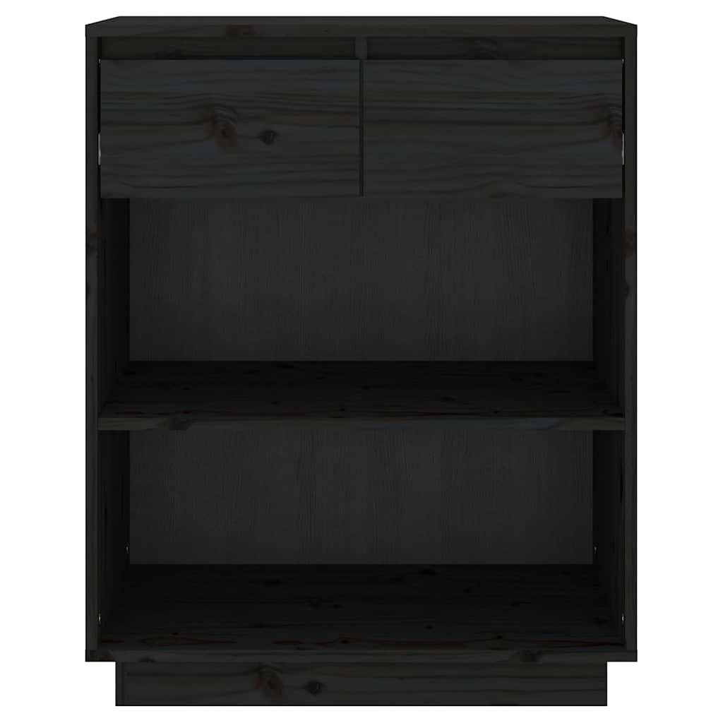 Armoire console Noir 60x34x75 cm Bois de pin solide - XIOS