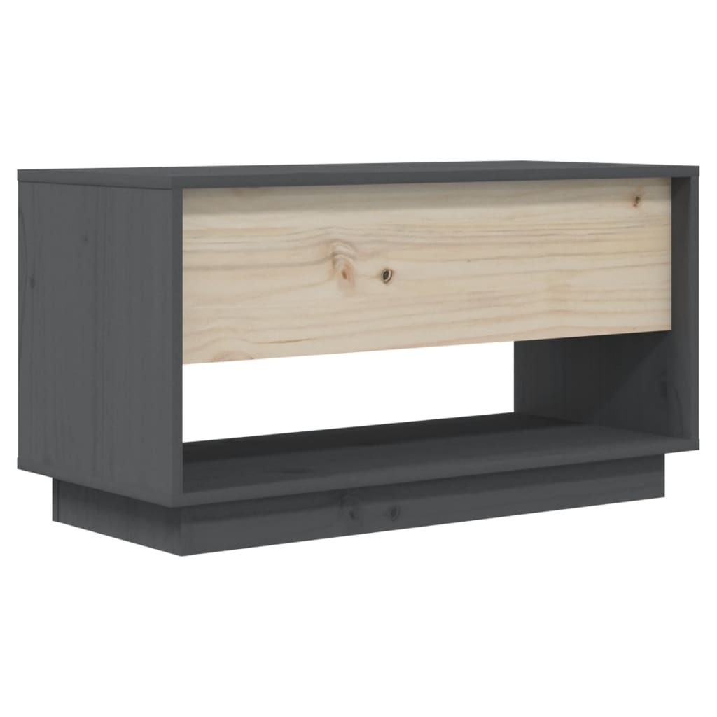 Meuble TV Gris 74x34x40 cm Bois de pin massif - XIOS