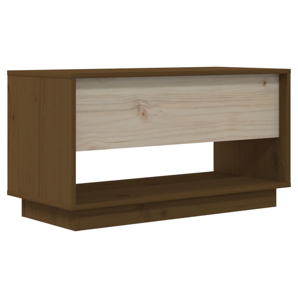 Meuble TV Marron miel 74x34x40 cm Bois de pin massif - XIOS