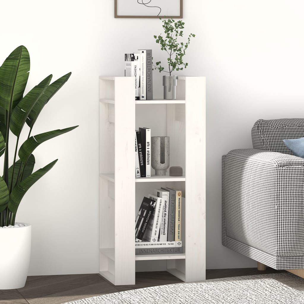 Bibliothèque/Séparateur de pièce Blanc 41x35x91 cm Pin solide - XIOS