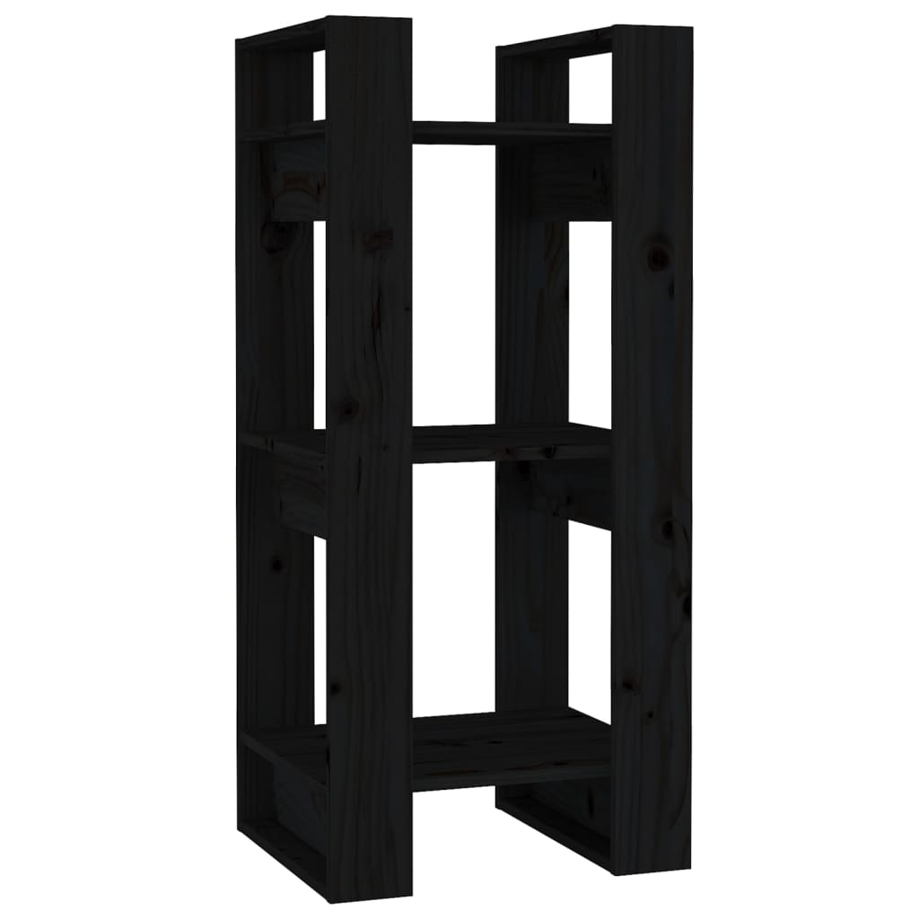 Bibliothèque/Séparateur de pièce Noir 41x35x91 cm Pin solide - XIOS
