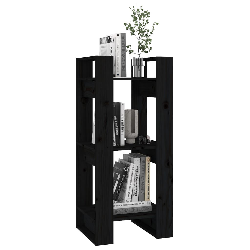 Bibliothèque/Séparateur de pièce Noir 41x35x91 cm Pin solide - XIOS