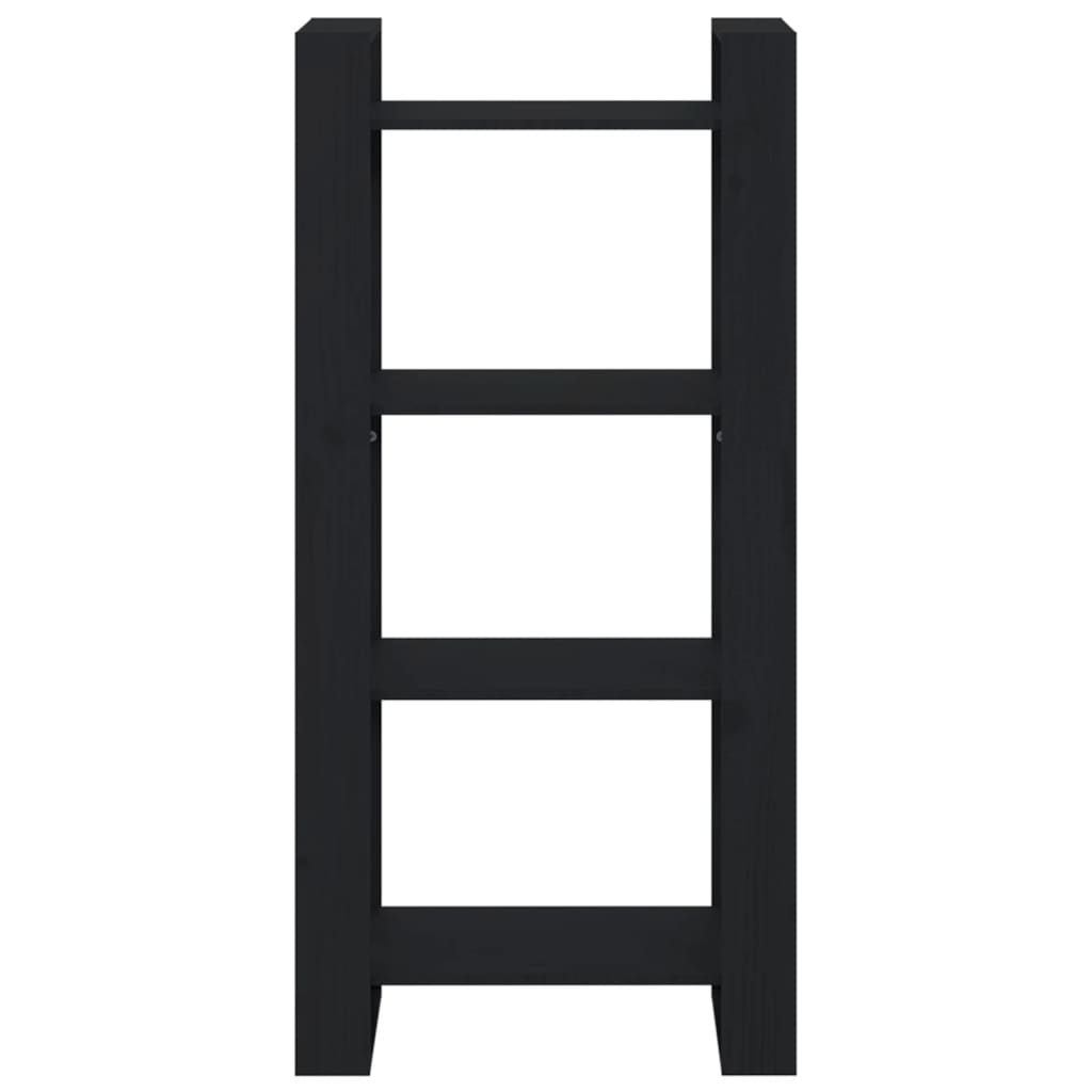 Bibliothèque/Séparateur de pièce Noir 60x35x125 cm Bois massif - XIOS