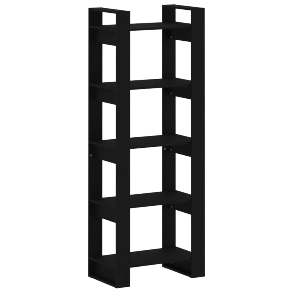 Bibliothèque/Séparateur de pièce Noir 60x35x160 cm Bois massif - XIOS