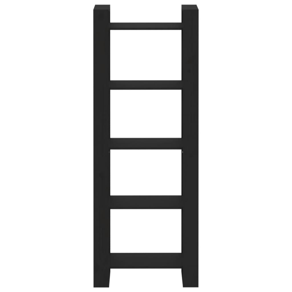 Bibliothèque/Séparateur de pièce Noir 60x35x160 cm Bois massif - XIOS