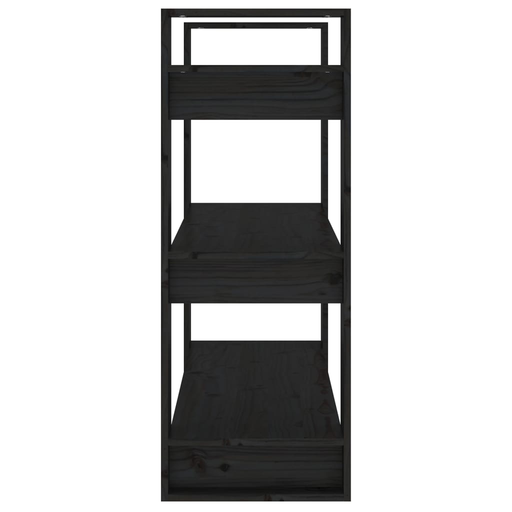 Bibliothèque/Séparateur de pièce Noir 80x35x91 cm Pin solide - XIOS