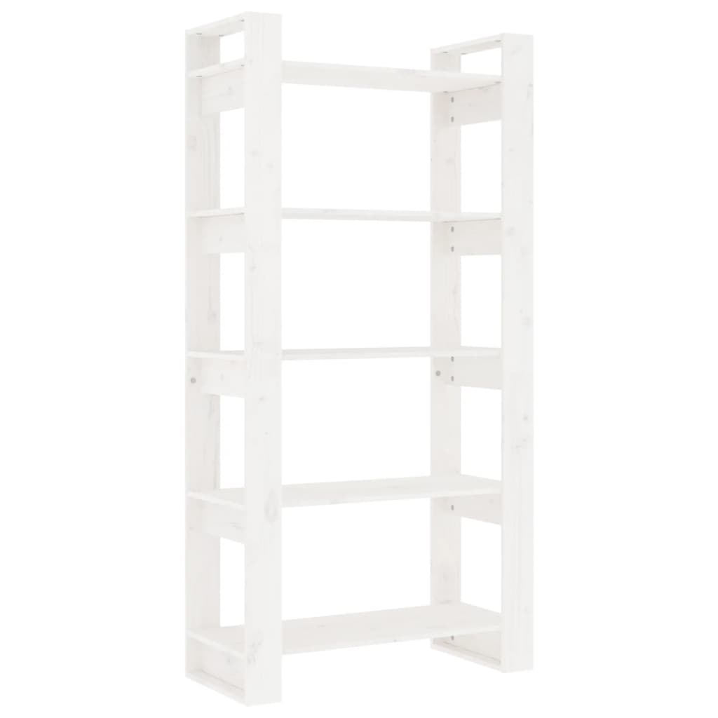 Bibliothèque/Séparateur de pièce Blanc 80x35x160 cm Bois massif - XIOS