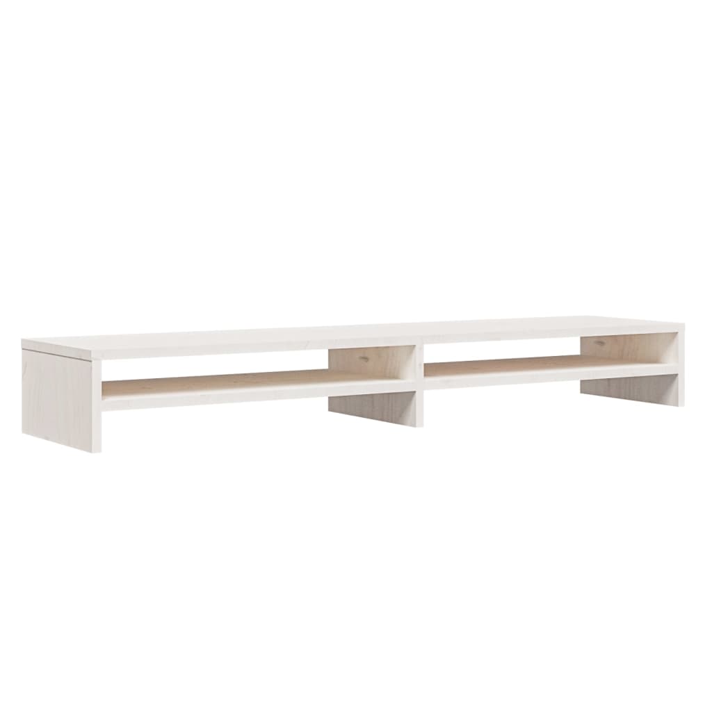 Support de moniteur Blanc 100x24x13 cm Bois de pin solide - XIOS