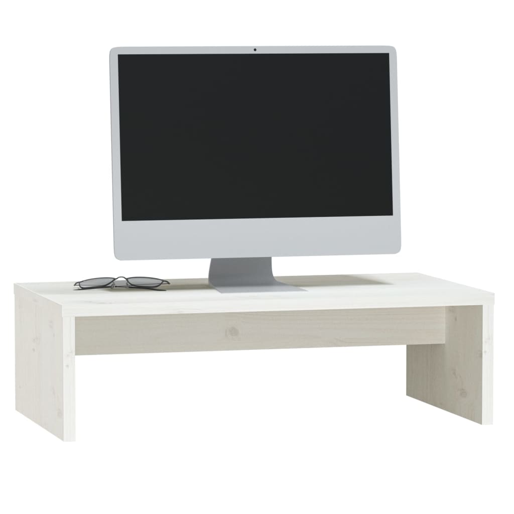 Support de moniteur Blanc 50x27x15 cm Bois de pin solide - XIOS