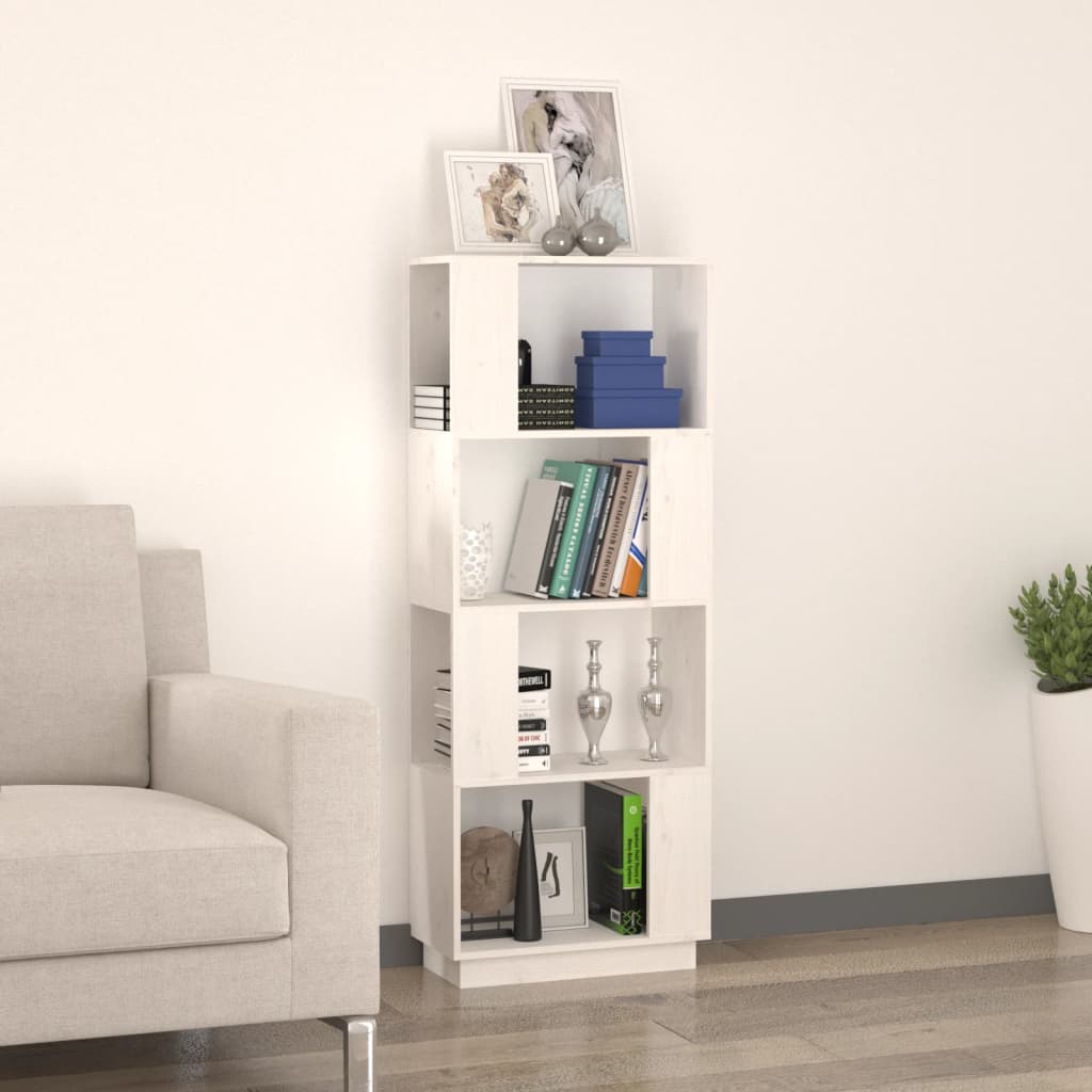 Bibliothèque/Séparateur de pièce Blanc 51x25x132 cm Pin massif - XIOS