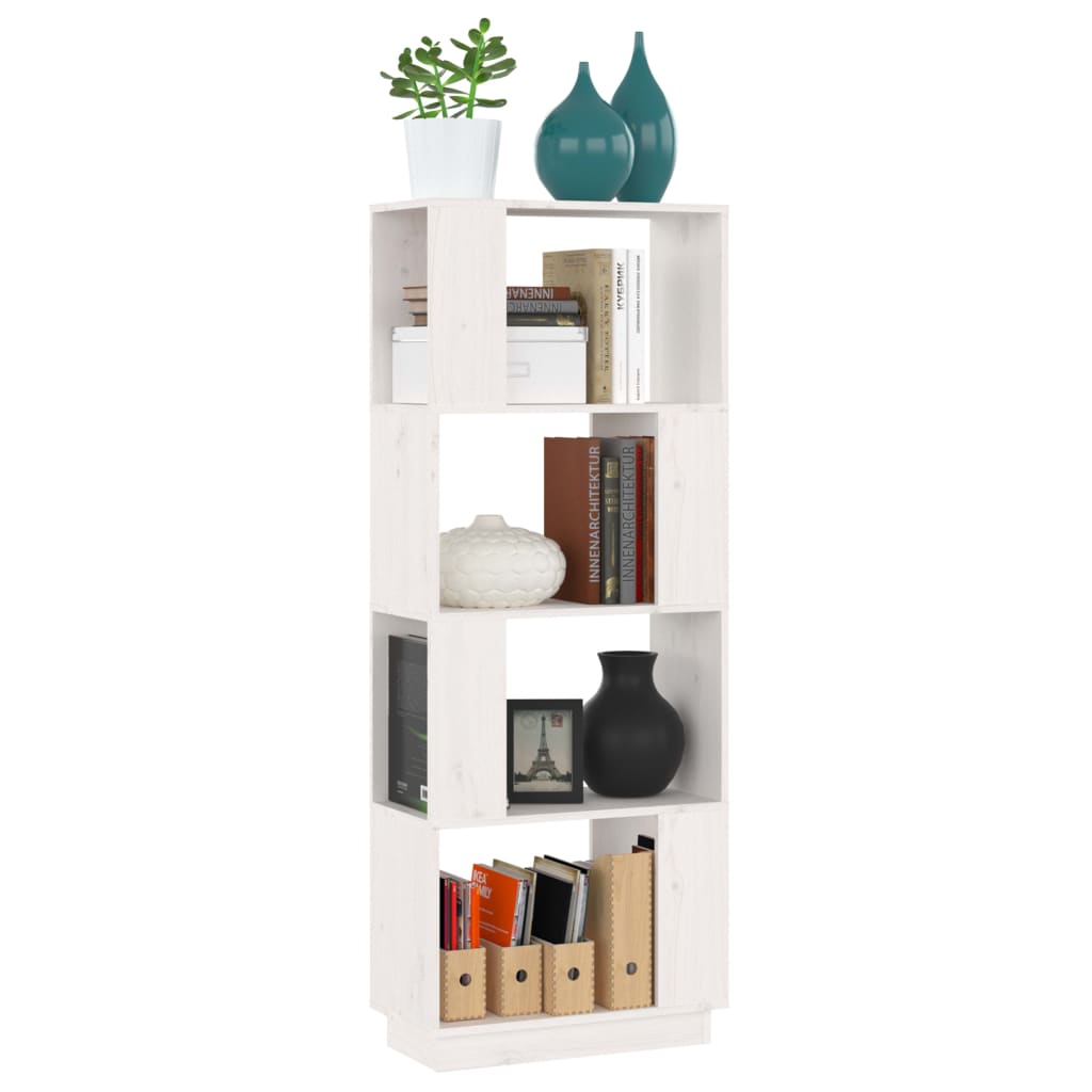 Bibliothèque/Séparateur de pièce Blanc 51x25x132 cm Pin massif - XIOS