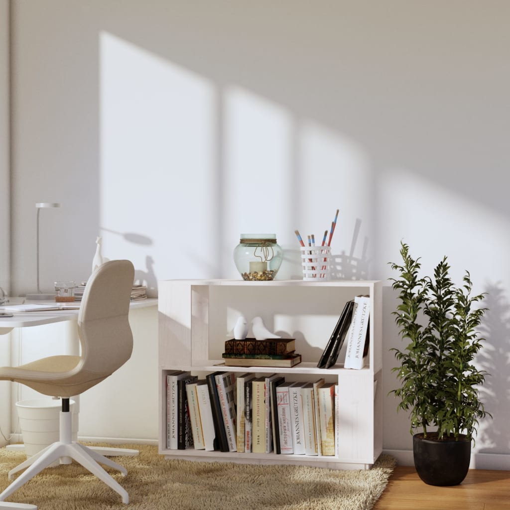 Bibliothèque/Séparateur de pièce Blanc 80x25x70 cm Pin solide - XIOS