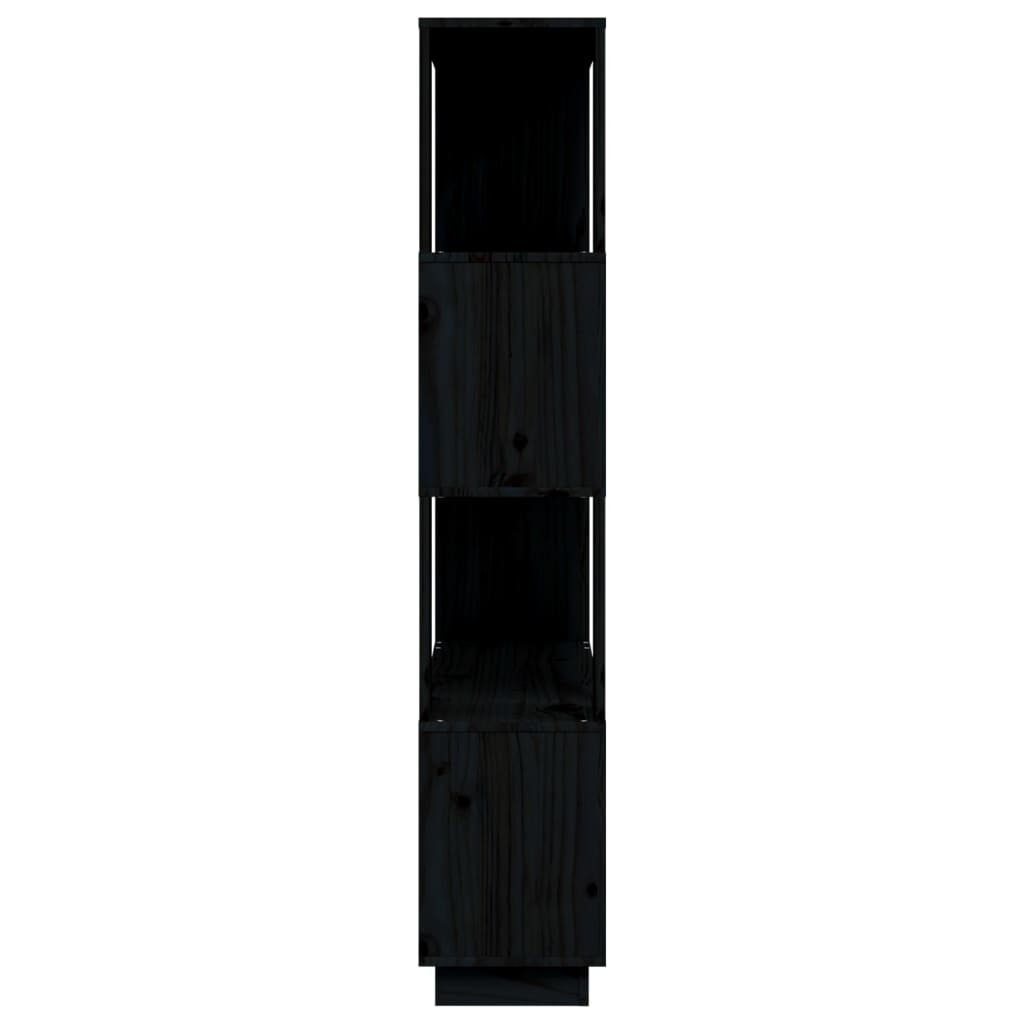 Bibliothèque/Séparateur de pièce Noir 80x25x132 cm Pin massif - XIOS