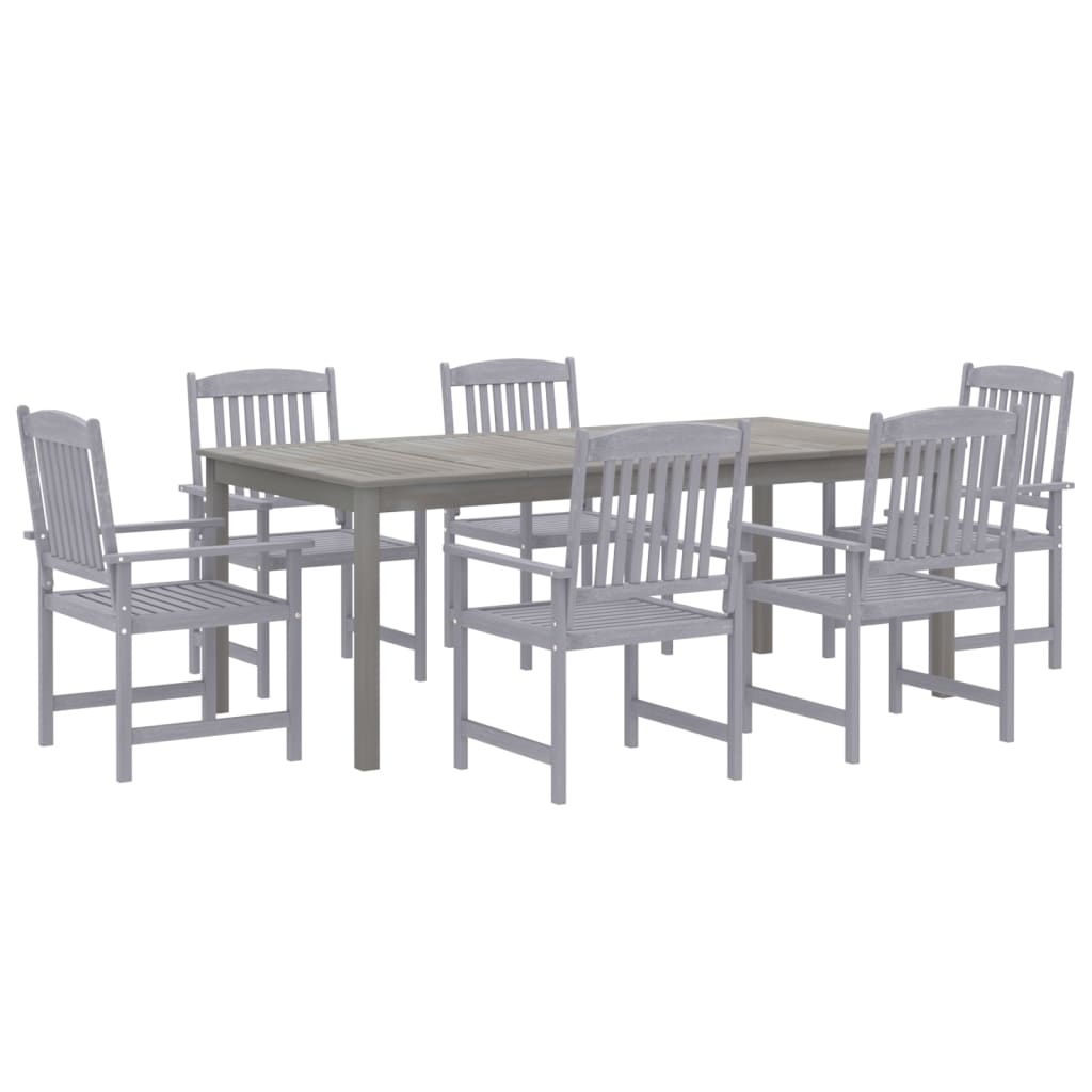 Ensemble à manger de jardin 7 pcs Bois d'acacia Gris