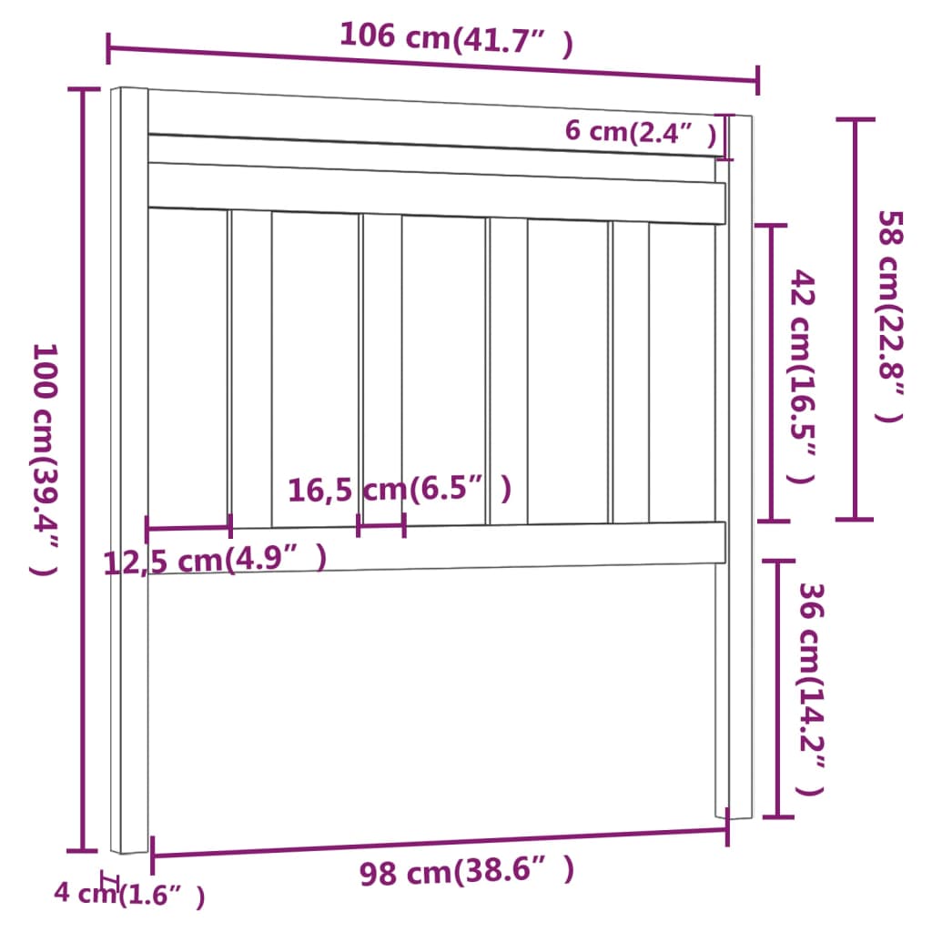 Tête de lit Blanc 106x4x100 cm Bois massif de pin - XIOS
