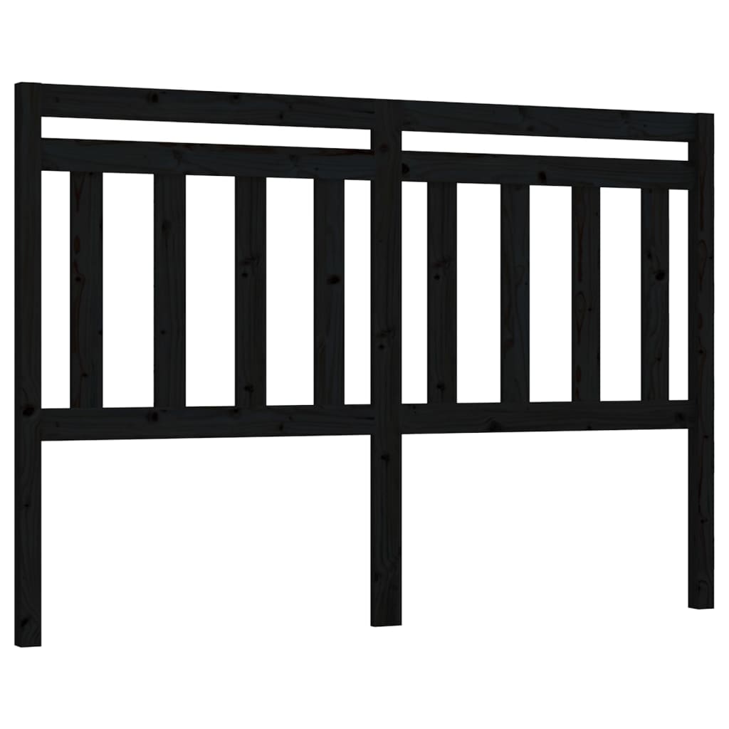 Tête de lit Noir 126x4x100 cm Bois massif de pin - XIOS