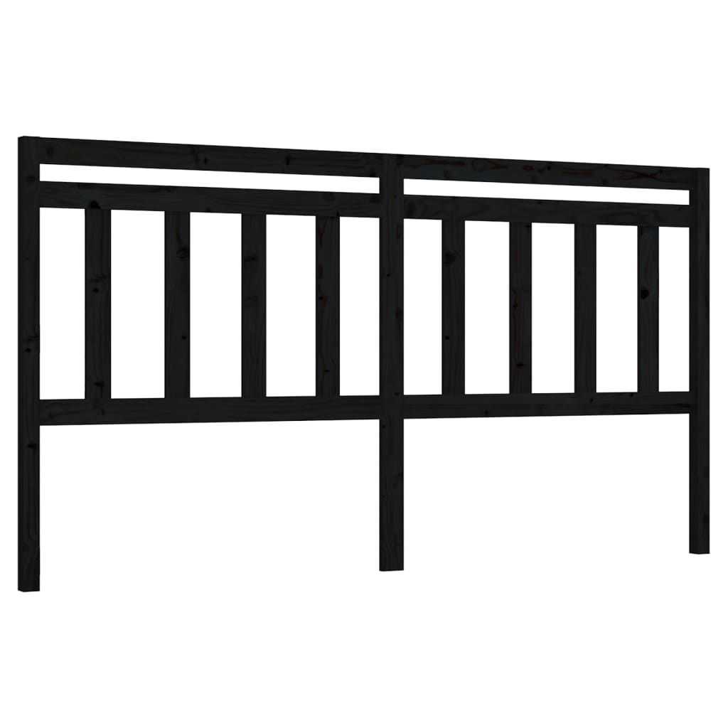 Tête de lit Noir 206x4x100 cm Bois massif de pin - XIOS