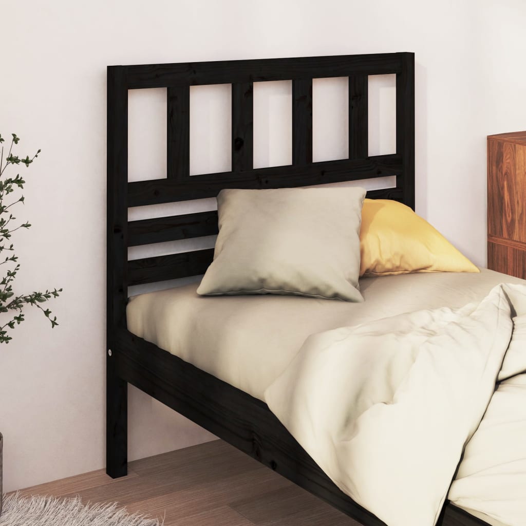 Tête de lit Noir 96x4x100 cm Bois massif de pin - XIOS
