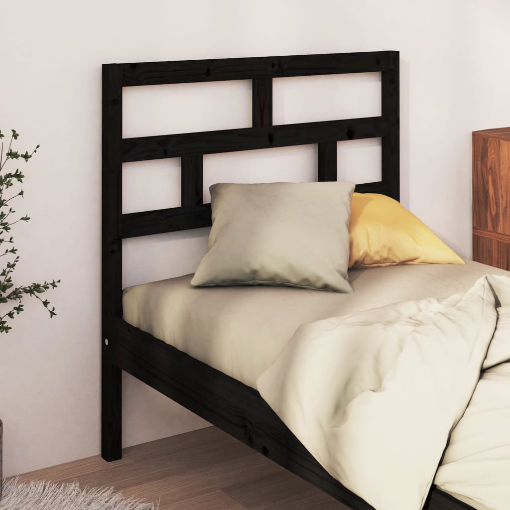 Tête de lit Noir 81x4x100 cm Bois massif de pin - XIOS