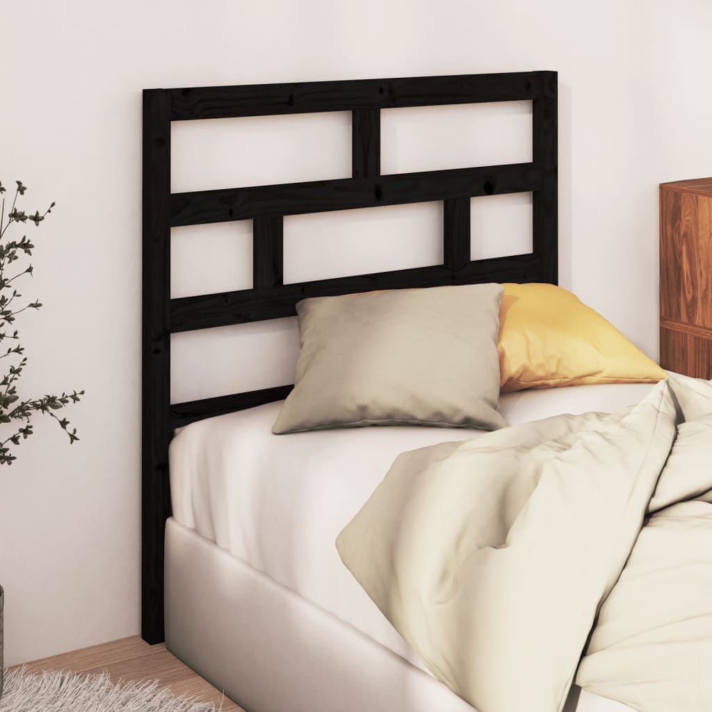 Tête de lit Noir 81x4x100 cm Bois massif de pin - XIOS