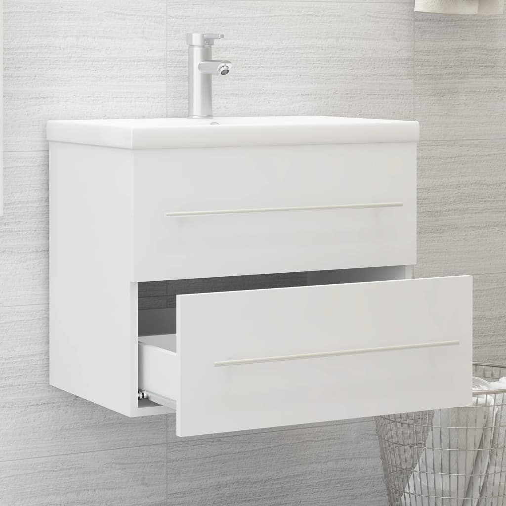 Armoire d'évier avec lavabo intégré Blanc Aggloméré - XIOS
